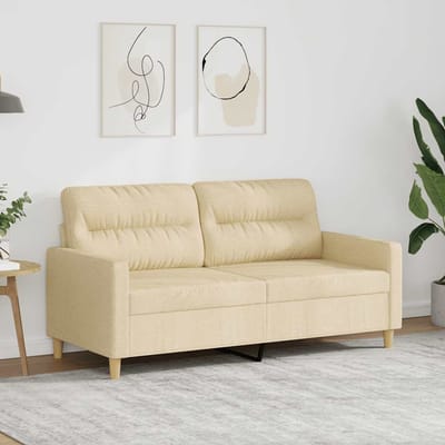 vidaXL Tweezitsbank 140 cm stof crèmekleurig