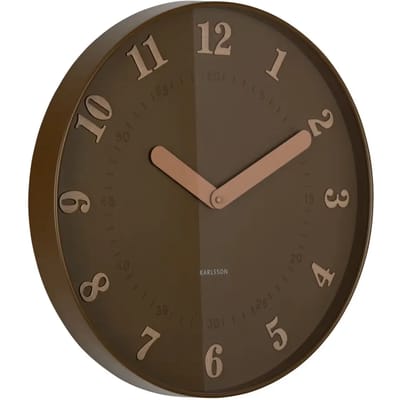 Karlsson Wandklok Amena - Bruin - 40x40x40cm - Wandklok Modern