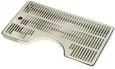 Lekblad voor biertap - bier lekbak - 400x220x20 mm, met inkeping, chroomnikkelstaal