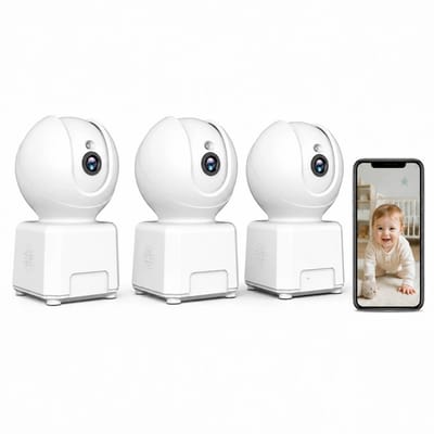 3MP WiFi IP Beveiligingscamera Binnen, Draaibare Camera met Zoom, Nachtzicht en Tweeweg Audio 3PCS