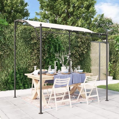 vidaXL - Luifel - 2x2,3 - m - 180 - g/m² - stof - en - staal - crèmekleurig