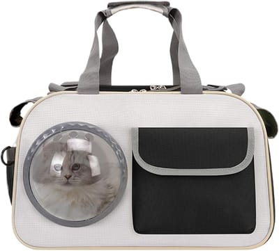 Huisdierendrager Kat - Kittentas Bubbel - Reizen Huisdier - Ademend Gaas - 45x28x28 cm - Zwart