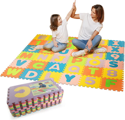 Speelmat Foam 86pcs - Speelmat Baby - 180CM x 180CM - Kleurrijk - Montessori Speelgoed - Vloertegels Baby - Joya Creative