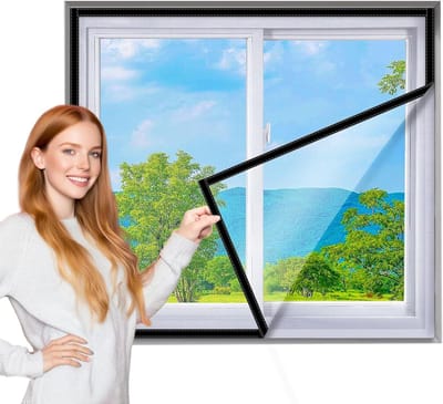Raamhor - Raam Horren - Insectengaas voor Raam met Wit Gaas en Zwarte Rand - Effectief tegen Muggen en Vliegen - Vliegenhor Dakraam - Vliegenraam - Duurzaam en Esthetisch - Formaat 100x100 cm