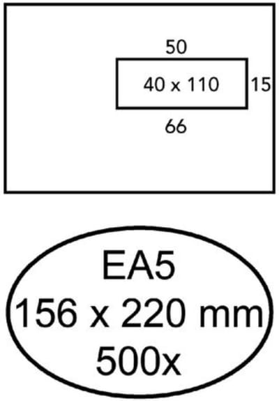 500 Envelop EA5 156x220mm - Venster Rechts - Wit - 90 grams - Strip - Promail - PRON342 - FSC C011913