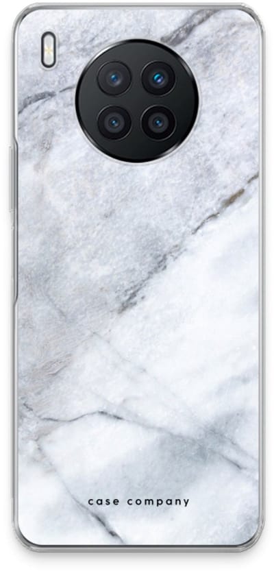 Case Company® - Hoesje geschikt voor Huawei Nova 8i hoesje - Witte marmer - Soft Cover Telefoonhoesje - Bescherming aan alle Kanten en Schermrand
