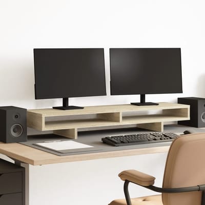 vidaXL - Monitorstandaard - 100x27x15 - cm - bewerkt - hout - sonoma - eikenkleurig