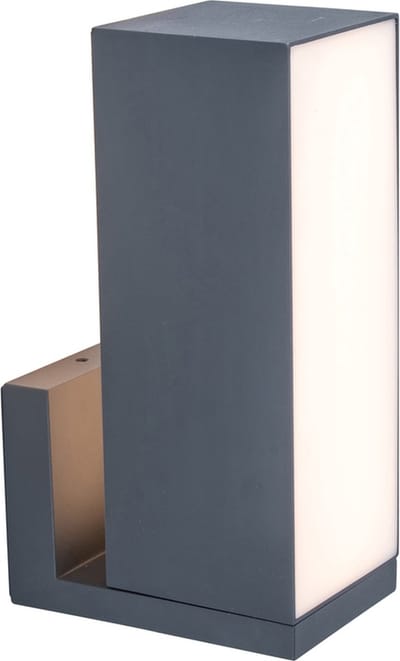 LUTEC Connect CUBA - LED Wandlamp voor buiten - Smart verlichting in alle kleuren en wittinten - Donkergrijs