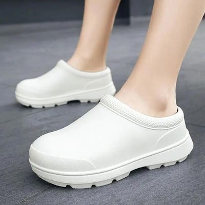 Oliebestendige Dames kokschoenen Antislip heren veiligheidsschoenen Zachte waterdichte werkschoenen Dames sandalen Lente en herfst regenlaarzen 37-38 gray