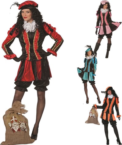 Piet Kostuum | Dieprode Gestreepte Piet Dames | Vrouw | Maat 34 | Sinterklaas | Verkleedkleding