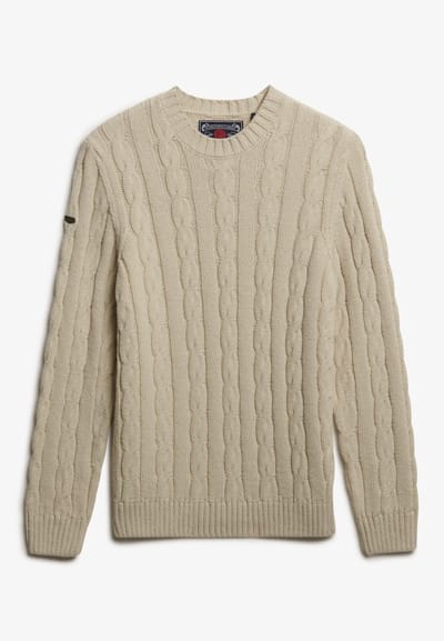Superdry JACOB CABLE JUMPER Heren Trui - Ecru