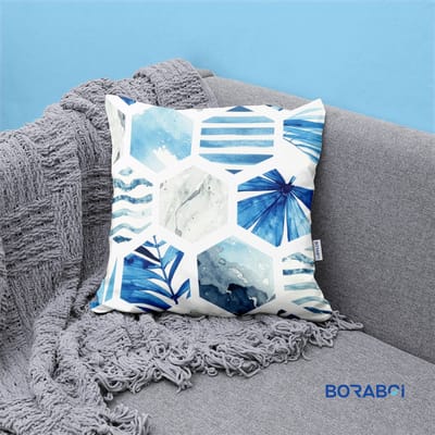 Boraboi® Luxe Decoratieve Kussenhoezen set van 2 , Zachte Suède Touch 30x50cm -(Wit,Blauw)