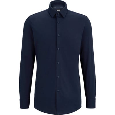BOSS Black Business hemd lange mouw Blauw P-HANK-kent-C1-222 10241343 0 50503356/404