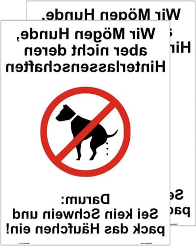 Honden toiletplaat stickers - 2 stuks - 15 x 20 cm - zelfklevend vinyl voor training en hygiëne