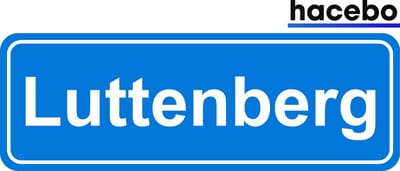Hacebo - Plaatsnaam Sticker - 29x10 CM - Luttenberg sticker - Verkeersborden sticker - grappige cadeaus - Luttenberg