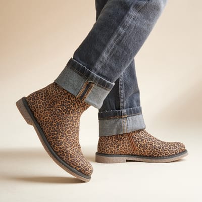 Muyters Muyters Leopard Enkellaarsjes bruin Suede