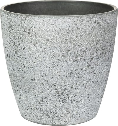 Ter Steege Bloempot/plantenpot - buiten/binnen - betongrijs - D19/H15 cm - kunststof/steenmix