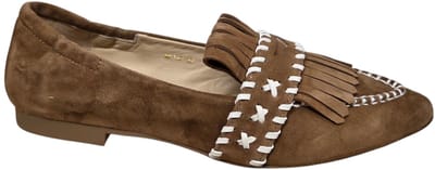 Maripe MA152 Combi Cognac Ivory Instappers Bruin Suede Dames - Cognac - 37