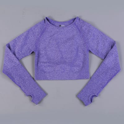 New Age Devi - "Long sleeve crop top - Paars - Medium"