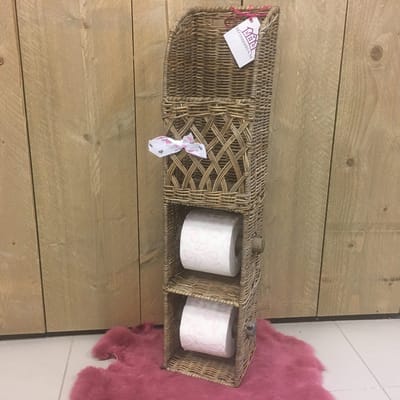 Toiletrolhouder Riet - 2 Toiletrollen - Magazinevak - SRIMIT Grey - 68 cm