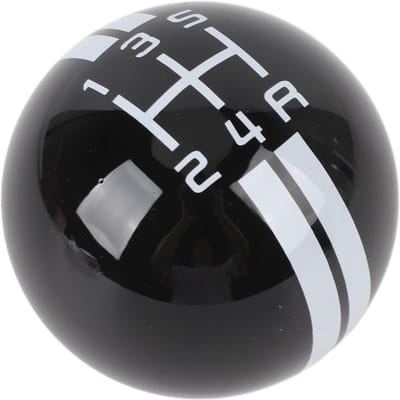 5 Versnellingen Pookknop Ronde Bal Handgeschakelde Pookknop met 3 Adapters voor Mustang 1967?2018 Zwart Wit wit/zwart