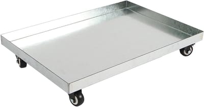 Lekbak Wasmachine - Waterbak Plantenbak - Vloer Beschermen - Met Universele Wielen - Diverse Maten - Roestvrijstaal