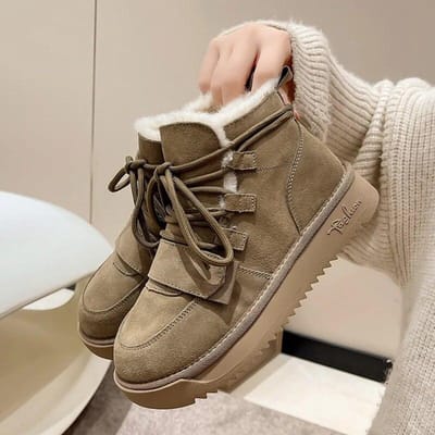 Designer Chelsea Snowboots Winter Korte Pluche Bont Warme Enkel Flats Platform Casual Schoenen Femme Antislip Bottines 40