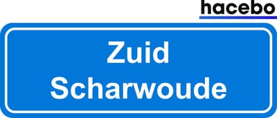 Hacebo - Plaatsnaam Sticker - 29x10 CM - Zuid Scharwoude sticker - Verkeersborden sticker - grappige cadeaus - Zuid Scharwoude