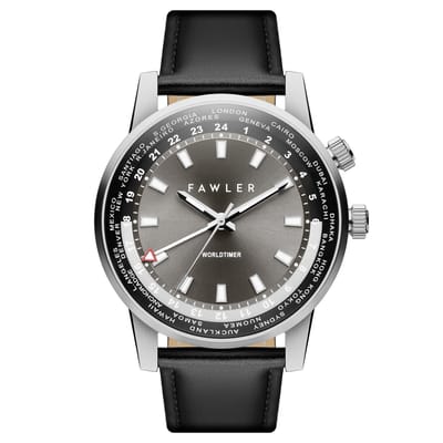 Gentium | Grijs Roestvrijstalen Wereldtijd GMT-Horloge
