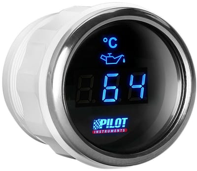 Zwarte digitale olietemperatuur meter - 52mm