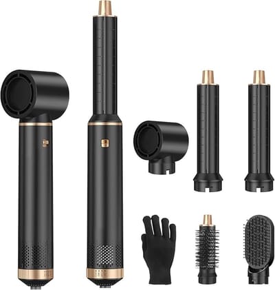 Verte Warmteborstel & Styler – Blowout Thermal Brush – Krulborstel – 5 Functies in 1 – Multistyler – Stijlborstel – Airstyler en Hairwrap – Zwart – Voor Onderweg en Thuis