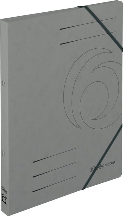 5 x Herlitz ringmap met elastoband - A4 - Karton Grijs - 50019434