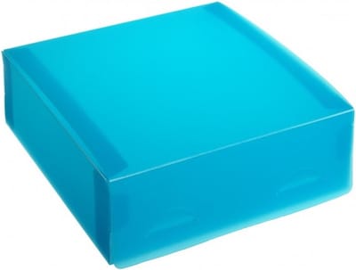 Cadeaudoosjes transparant kunststof, 15x15x5 cm BLAUW (10 stuks)