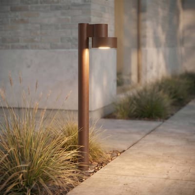 Lucande LED tuinpadverlichting Elune, bruin, IP44, hoogte 77 cm