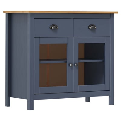 vidaXL - Dressoir - Hill - Range - 90x40x80 - cm - massief - grenenhout - grijs