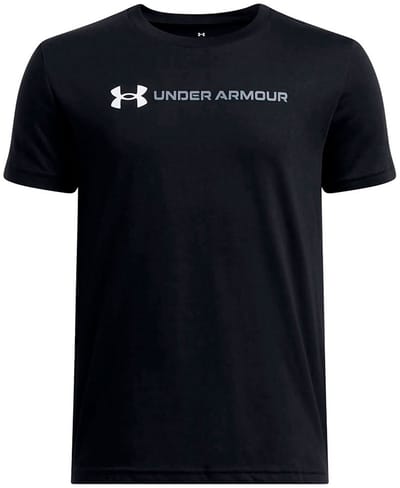 Under Armour UA B LOGO WORDMARK SS Unisex Sportshirt - Zwart - Wit - Grijs