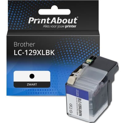 PrintAbout huismerk Inktcartridge LC-129XLBK Zwart Hoge capaciteit Geschikt voor Brother