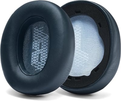 Vervangende oorkussens van kunstleer voor JBL E65 E65BTNC Duet NC LIVE650 BTNC LIVE660 BTNC, hoogwaardig geheugenschuim voor optimaal comfort en langdurige duurzaamheid, kleur blauw