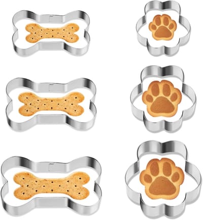 Koekjessnijders Set - 6 Stuks RVS Honden Uitsteekvormen voor Hondenkoekjes