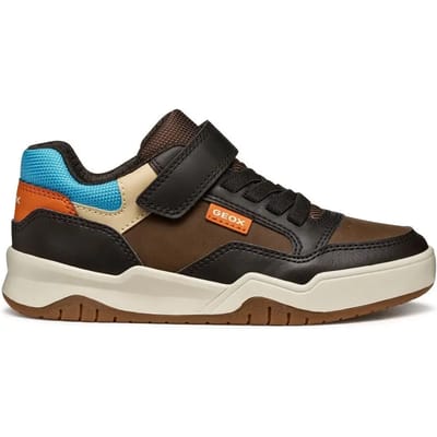 GEOX PERTH JONGENS Sneakers - BRUIN/LICHTBLAUW - Maat 34