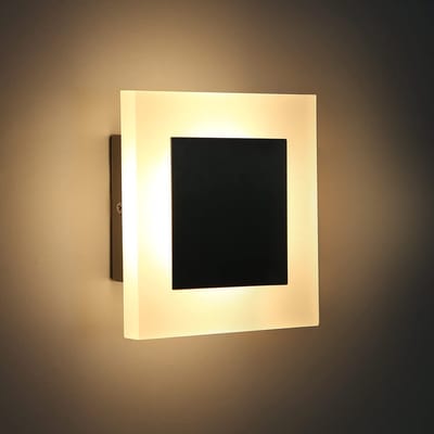 Unyqoos® Modern en Compacte Led-Wandlamp voor Slaapkamer en Woonruimte, Vierkant Design, Warmwit Licht