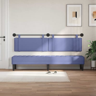 vidaXL - Hangend - hoofdbord - Jeans - Blauw - Stof