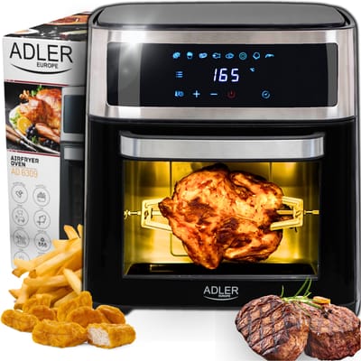 Adler AD 6309 Airfryer Oven - 13L XXL - 2500W - 8-in-1 Functies - Digitaal Touch Display - Inclusief Rotisserie en Accessoires - Zwart