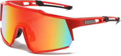 Sport Zonnebril - Fietsbril - Rood Frame - Goud Rode Lens