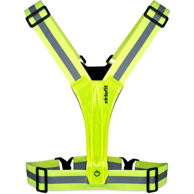 VirtuFit Reflecterend Hardloopvest met LED - Hardloop Verlichting - Geel - Hardloophesje - Veiligheidsvest