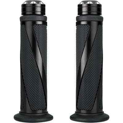 Universele Motorfiets Twill Vorm Metalen Rubberen Handgrepen Gashendel Voor 7/8'' 22mm zwart
