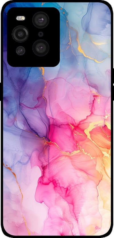 Smartphonica Telefoonhoesje Geschikt voor Oppo Find X3 Pro met marmer opdruk - TPU backcover case marble design - Regenboog geschikt voor Oppo Find X3 Pro