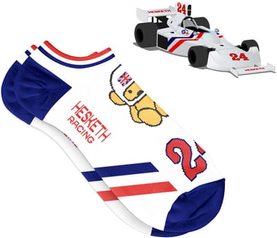 Heel Tread Hesketh 308 - F1 - Wit/Rood/Blauw - Sneaker sokken - Enkel sokken