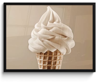 Fotolijst inclusief poster - Posterlijst 70x50 cm - Posters - IJs - Softijs - Romig - Hoorntje - Beige - Foto in lijst - Keuken decoratie muur - Wanddecoratie accessoires - Muurdecoratie - Schilderijen