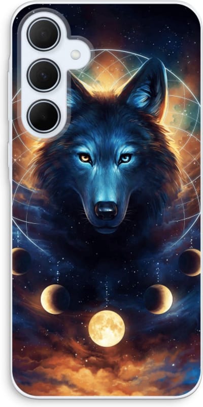 Case Company® - Hoesje geschikt voor Samsung Galaxy A35 hoesje - Wolf Dreamcatcher - Soft Cover Telefoonhoesje - Bescherming aan alle Kanten en Schermrand